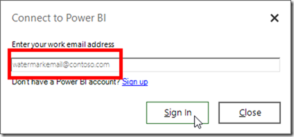 Power BI Publisher for Excel Connect to Power BI