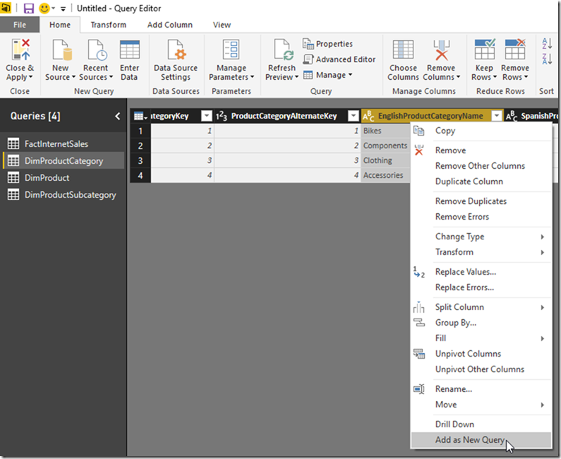 Power BI Desktop Create List From Table Column