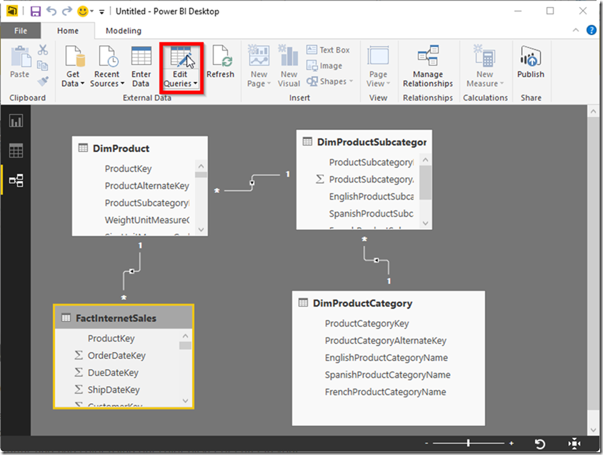 Power BI Desktop Edit Queries