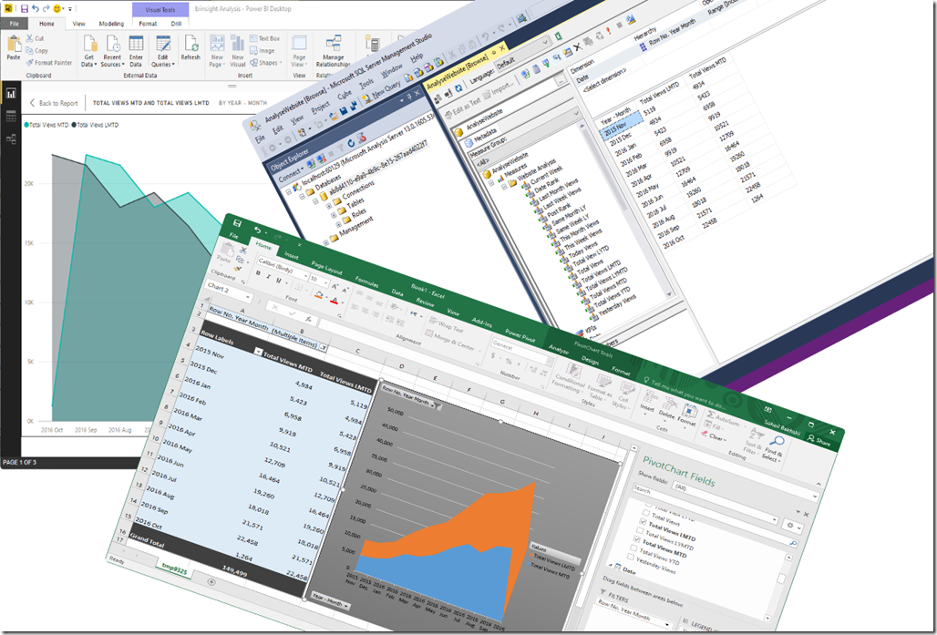 Power BI Desktop Excel SSMS