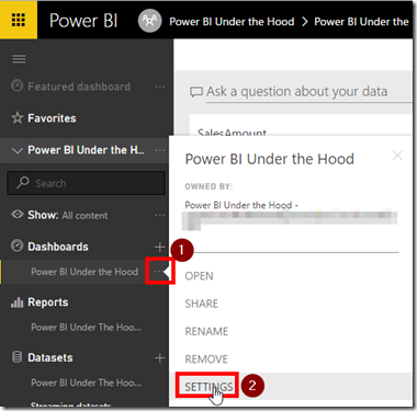 Power BI Change Dashboard Data Classification