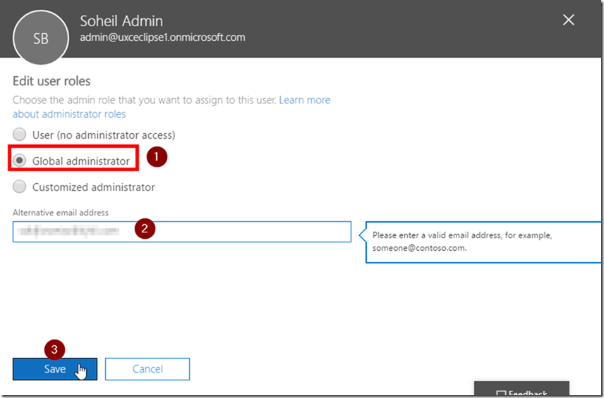 Office 365 Admin Centre Global Admin