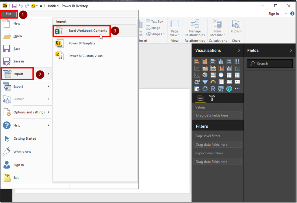 Power BI Desktop Import Excel Workbook Contents