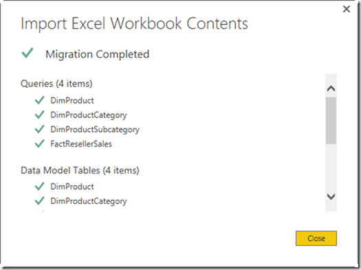 Power BI Desktop Import Excel Workbook Contents
