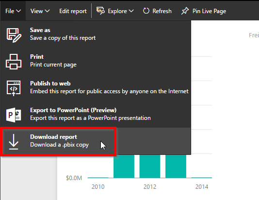 Download report from Power BI Service