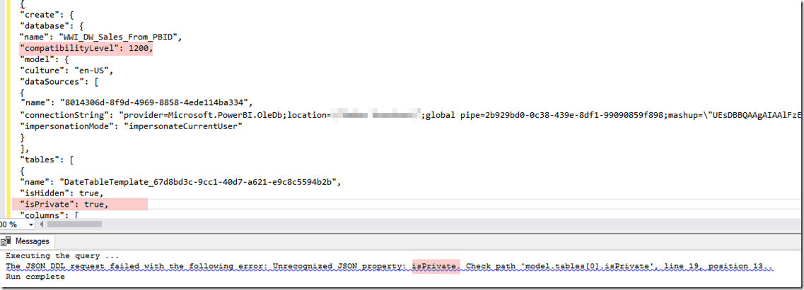 error: Unrecognized JSON property: isPrivate. 
