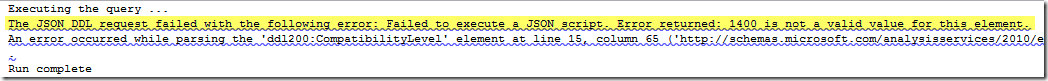Error returned: 1400 is not a valid value for this element
