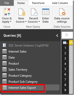 Query Editor in Power BI Desktop