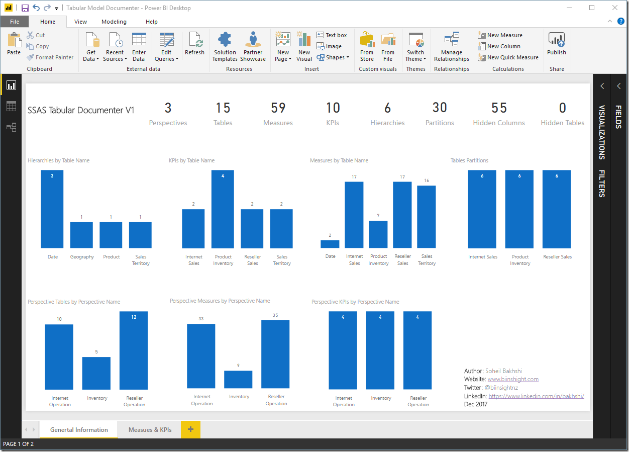 SSAS Tabular Model Documenter