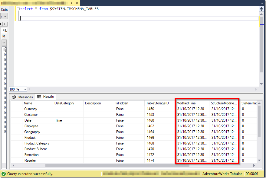 SSAS DMV in SSMS