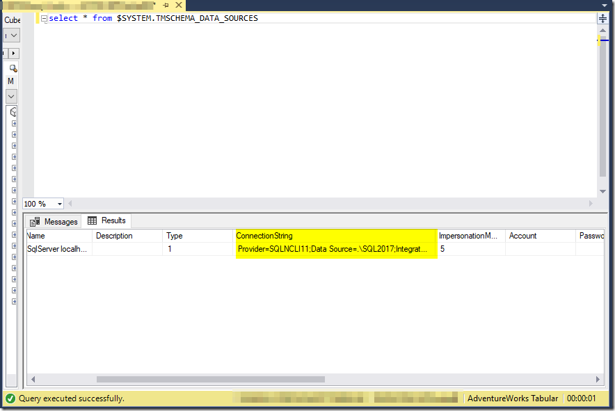 SSAS DMV in SSMS