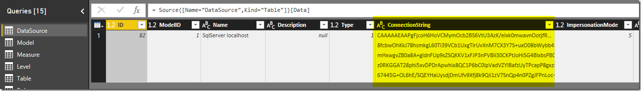SSAS DataSource Metadata in Power BI