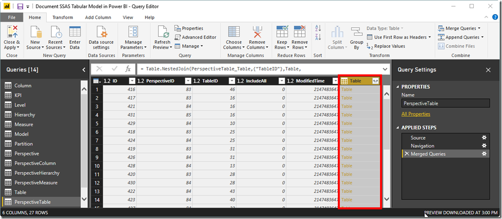 Power Query NestedJoin