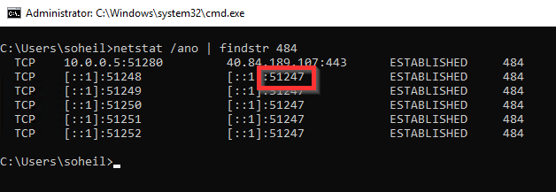 Use CMD to get Power BI Desktop Port Number