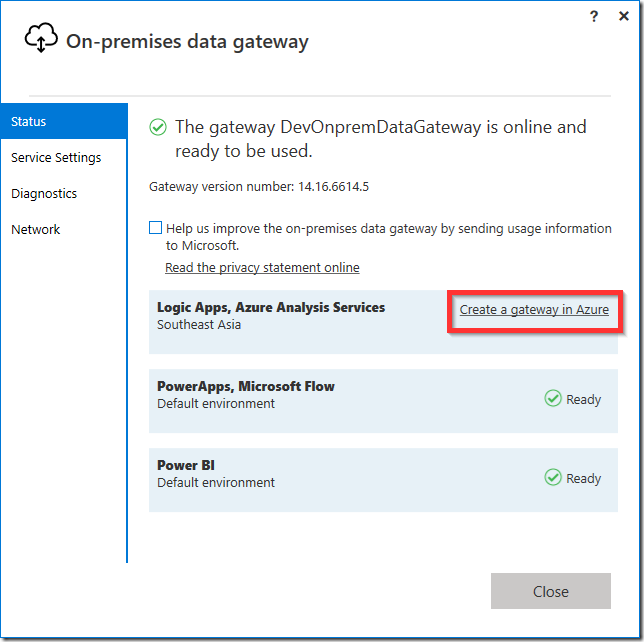 On-premises Data Gateway