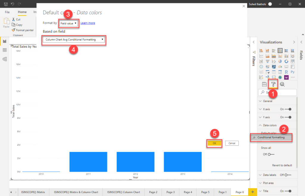 Conditional formatting bar chart using measures in Power BI Desktop