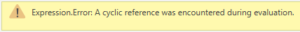 Expression.Error: A cyclic reference was encountered during evaluation.