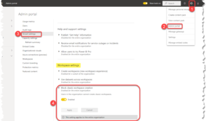 Block Classic Workspace Creation Setting in Power BI Admin Portal