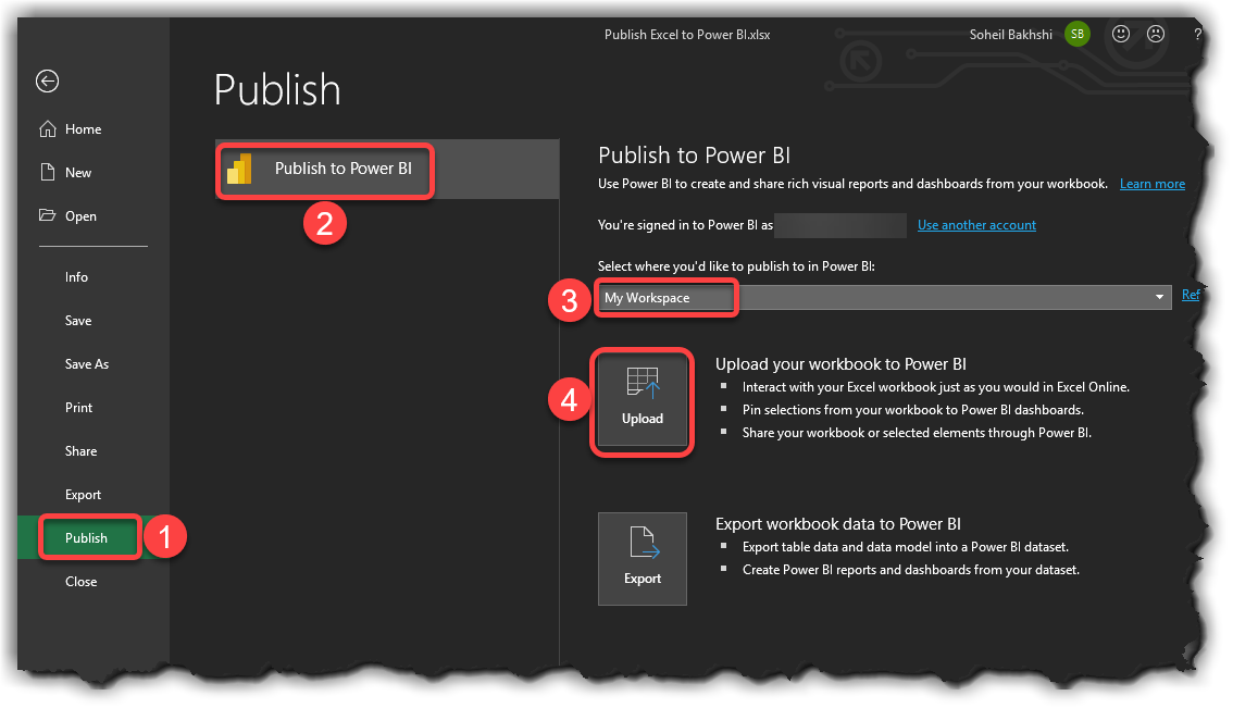 Publishing Excel reports to Power BI Service