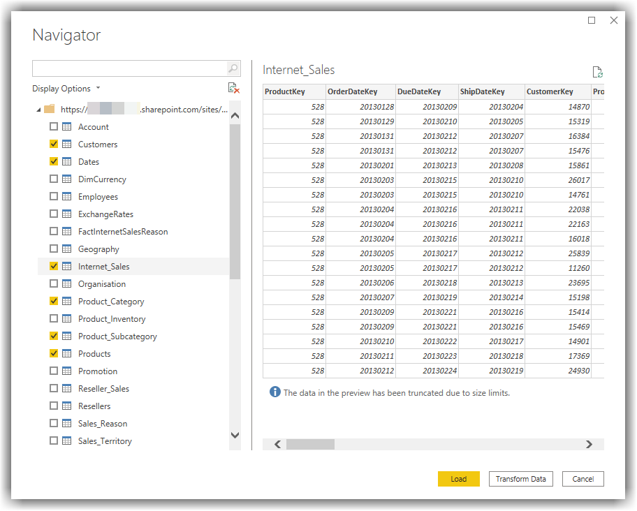 Navigating the Excel data stored in SharePoint Online