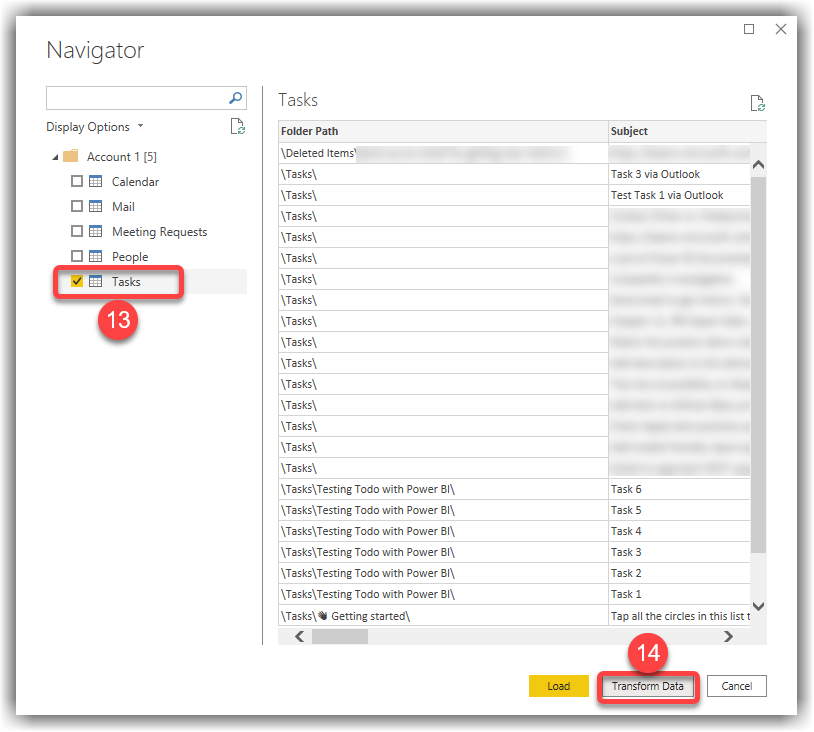 Getting To Do data in Power Query