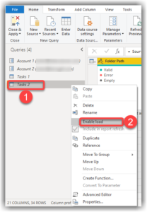 Disabling Query Data Load in Power Query