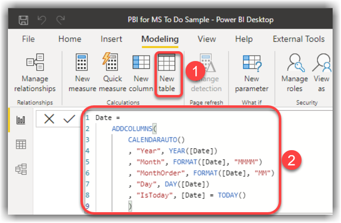 Creating Date Table in Power BI Using DAX