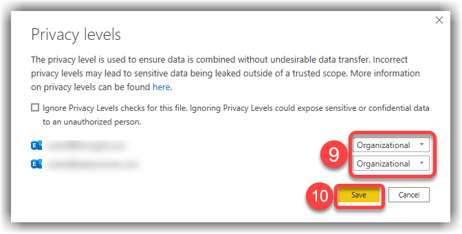 Configuring the Privacy Level for Queries in Power Query