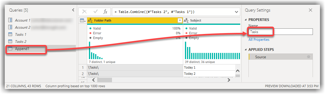 Renaming a Query in Power Query