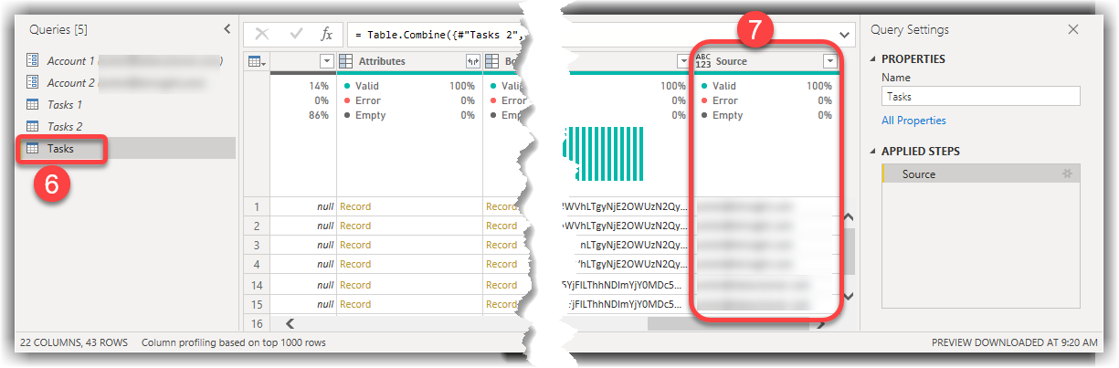 Checking the Source Column Exists in the Appended Query