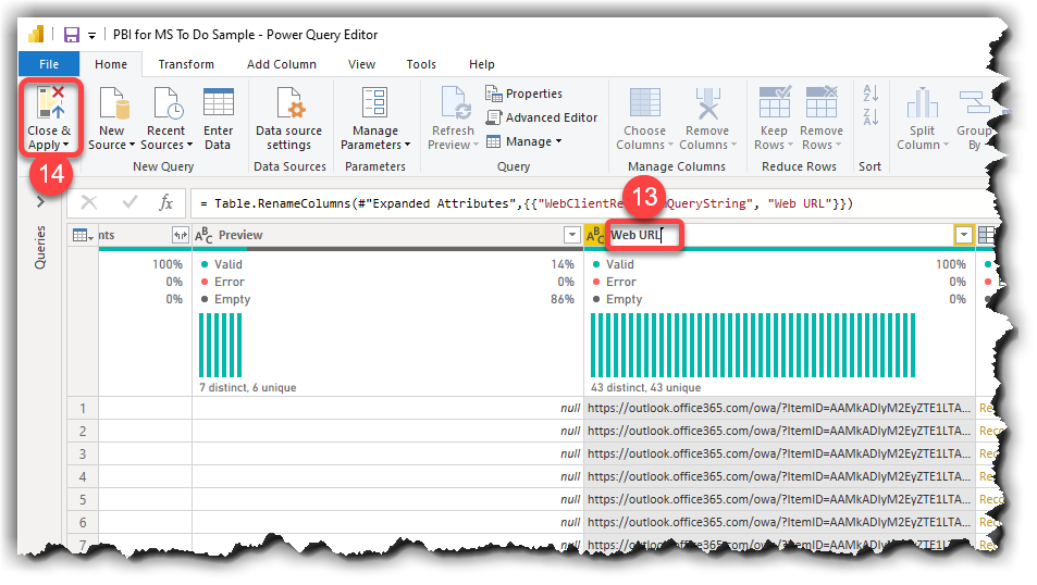 Renaming Columns in Power Query