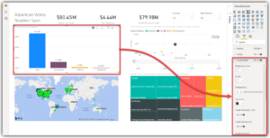 Visual header options are available after upgrading the visuals to modern style