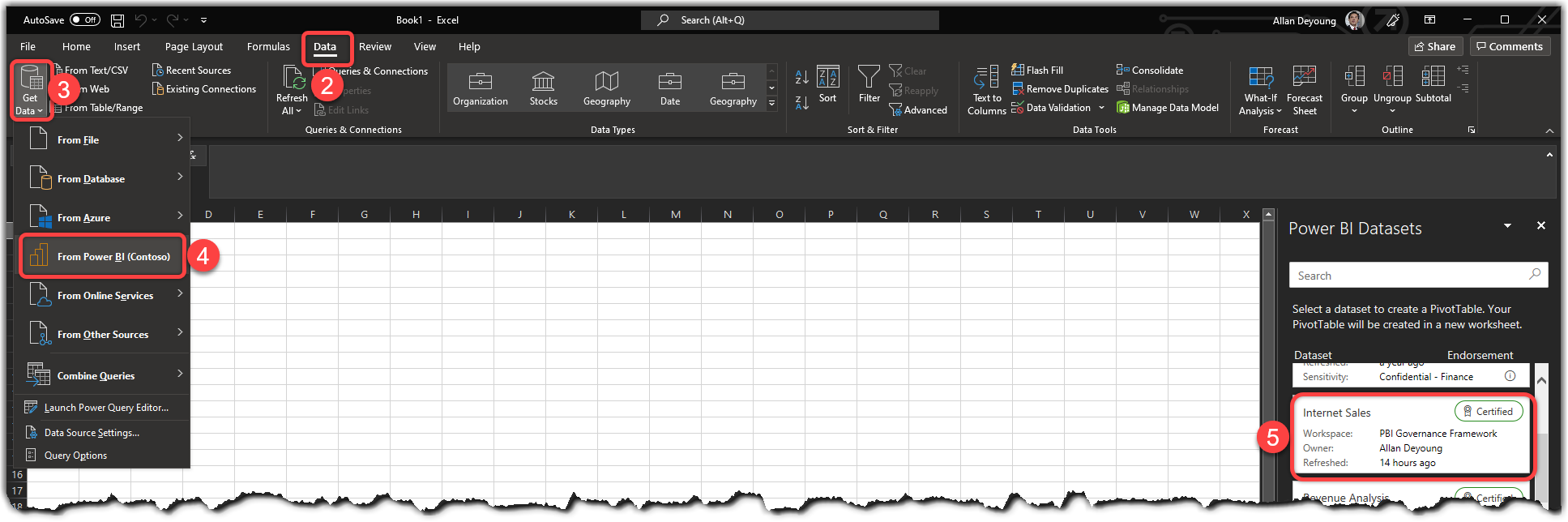Connecting to a Power BI dataset from Excel