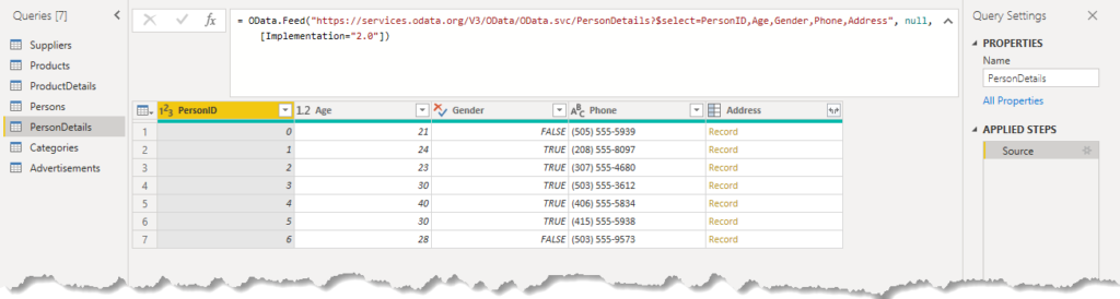 Querying OData in Power Query