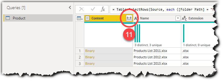 Combining Excel Files in a Table in Power Query Editor in Power BI