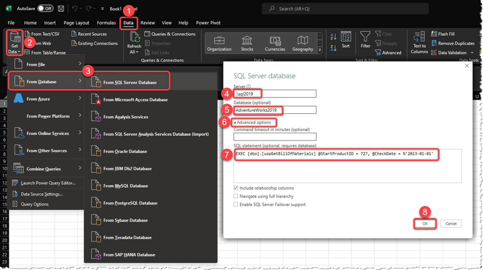 Dynamically Passing Parameters to a SQL Stored Procedure in Excel 365 ...