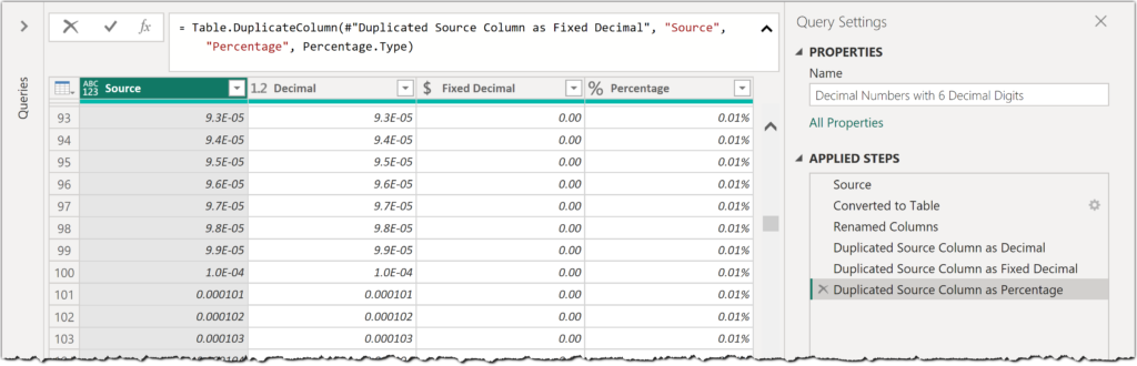 Generating 10 million numeric values and use different type facets in Power Query M
