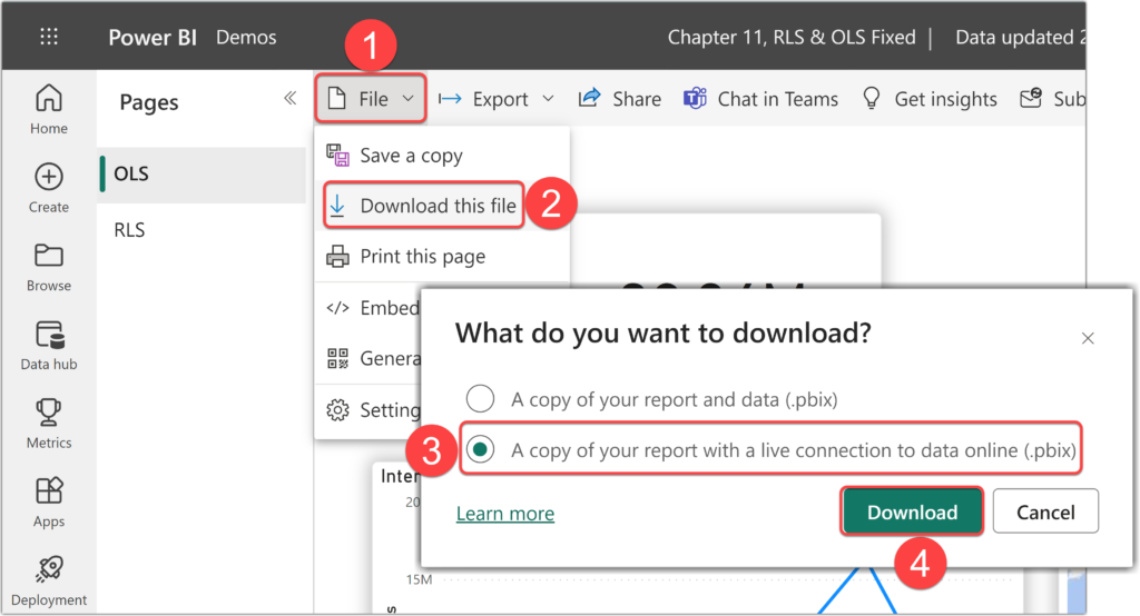 Downloading Power BI Thin Report as PBIX file from Power BI Service