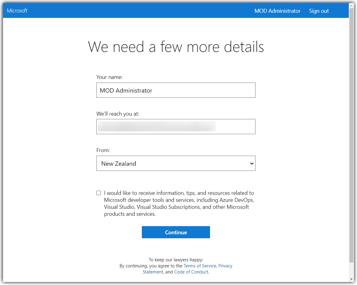 First login to Azure DevOps