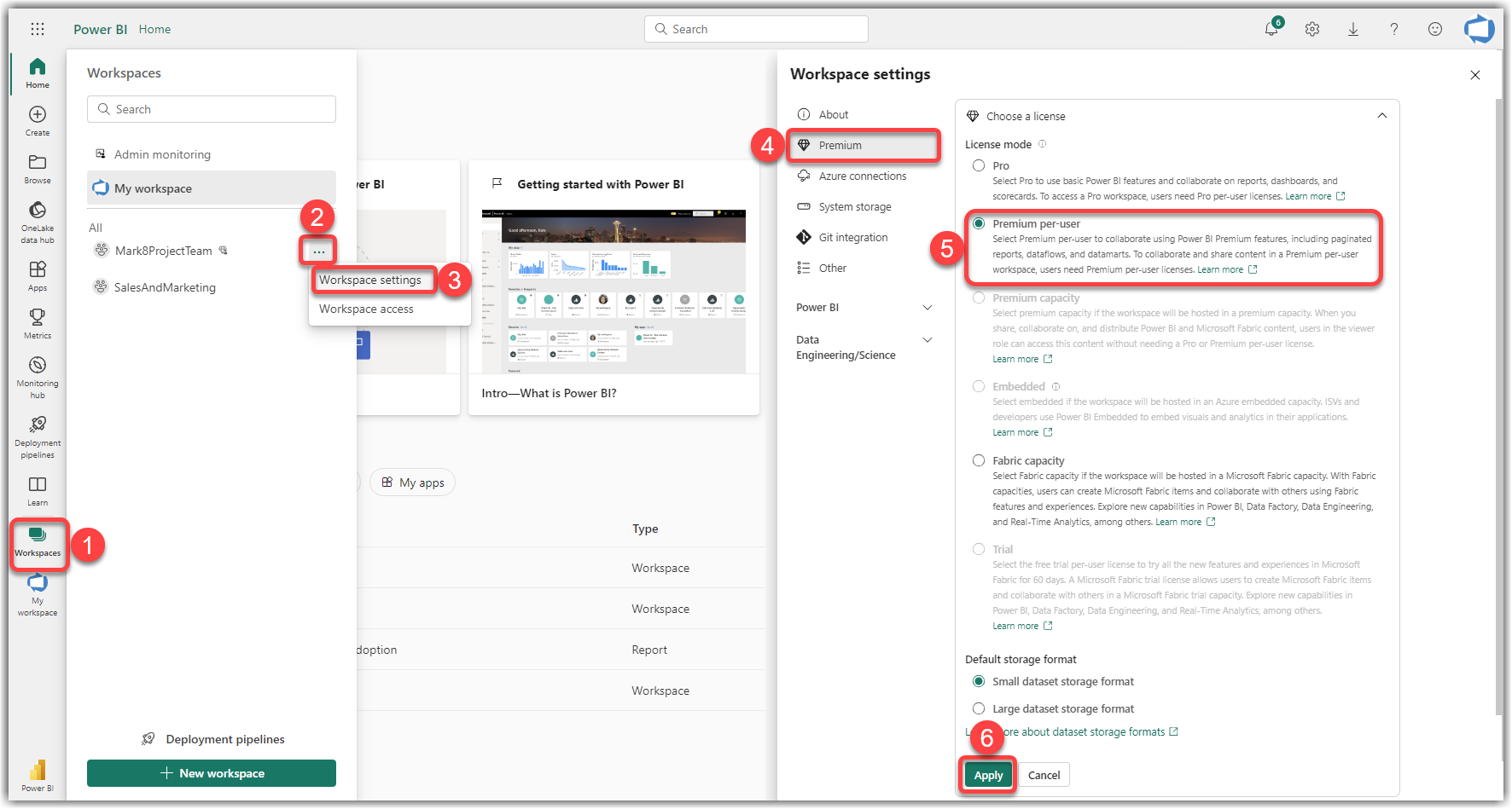 Assigning Power BI Workspace to Premium Licenses