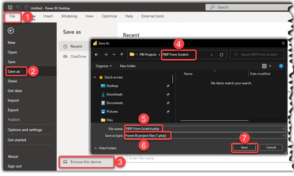 Creating a Power BI Project from scratch in Power BI Desktop