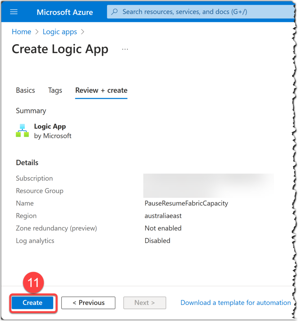 Review the config Logic Apps on Azure Portal