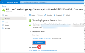 Go to the newly created Logic App workflow on Azure Portal
