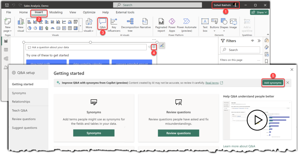 Improve Q&A with synonyms from Power BI Copilot in Microsoft Fabric