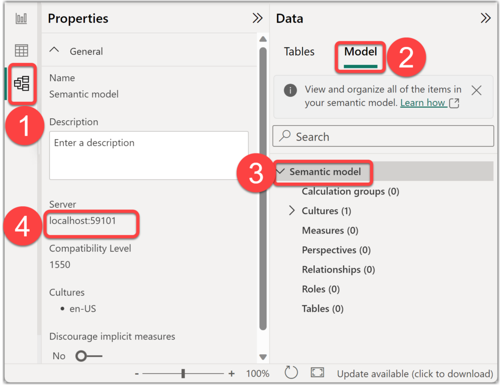 Getting Power BI Desktop Local Server Port in Model Explorer