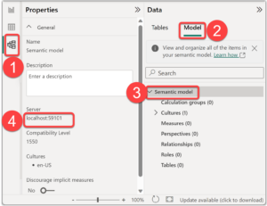 Getting Power BI Desktop Local Server Port in Model Explorer