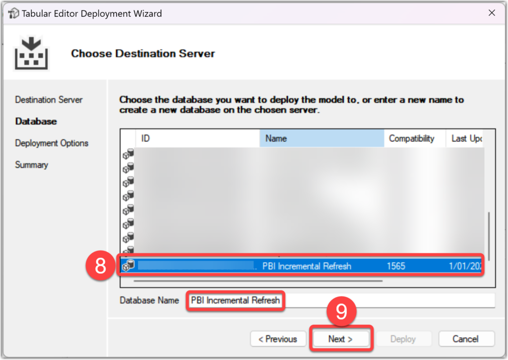 Tabular Editor Deployment, Choose Semantic Model