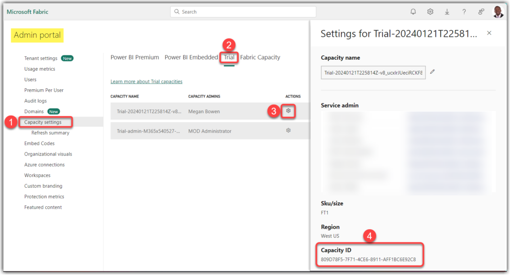 Get Capacity ID on Microsoft Fabric