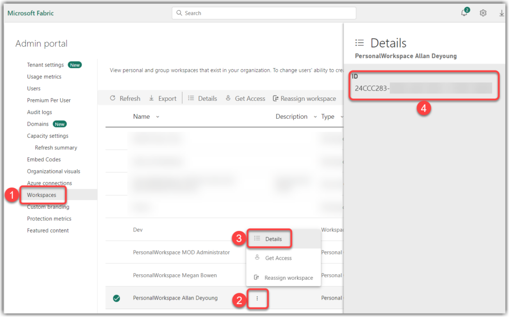 Get Workspace ID on Microsoft Fabric