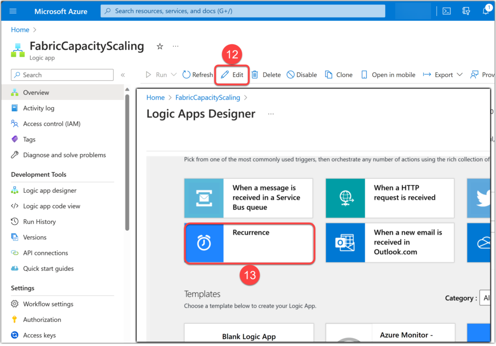Use a Recurrence trigger on Azure Logic Apps